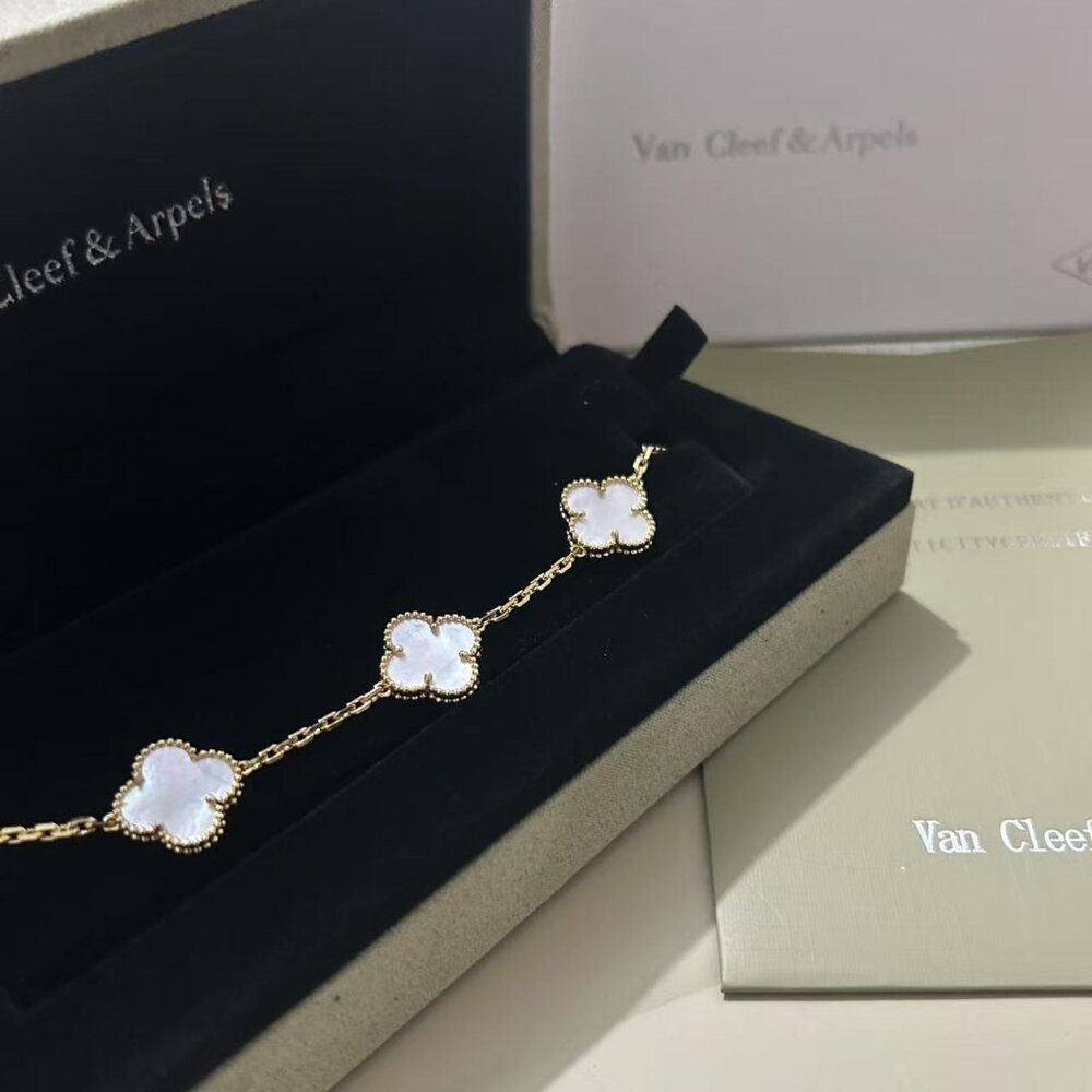 ✅Van Cleef & Arpels 18k gold pearl mother-of-pearl 5-bead bracelet